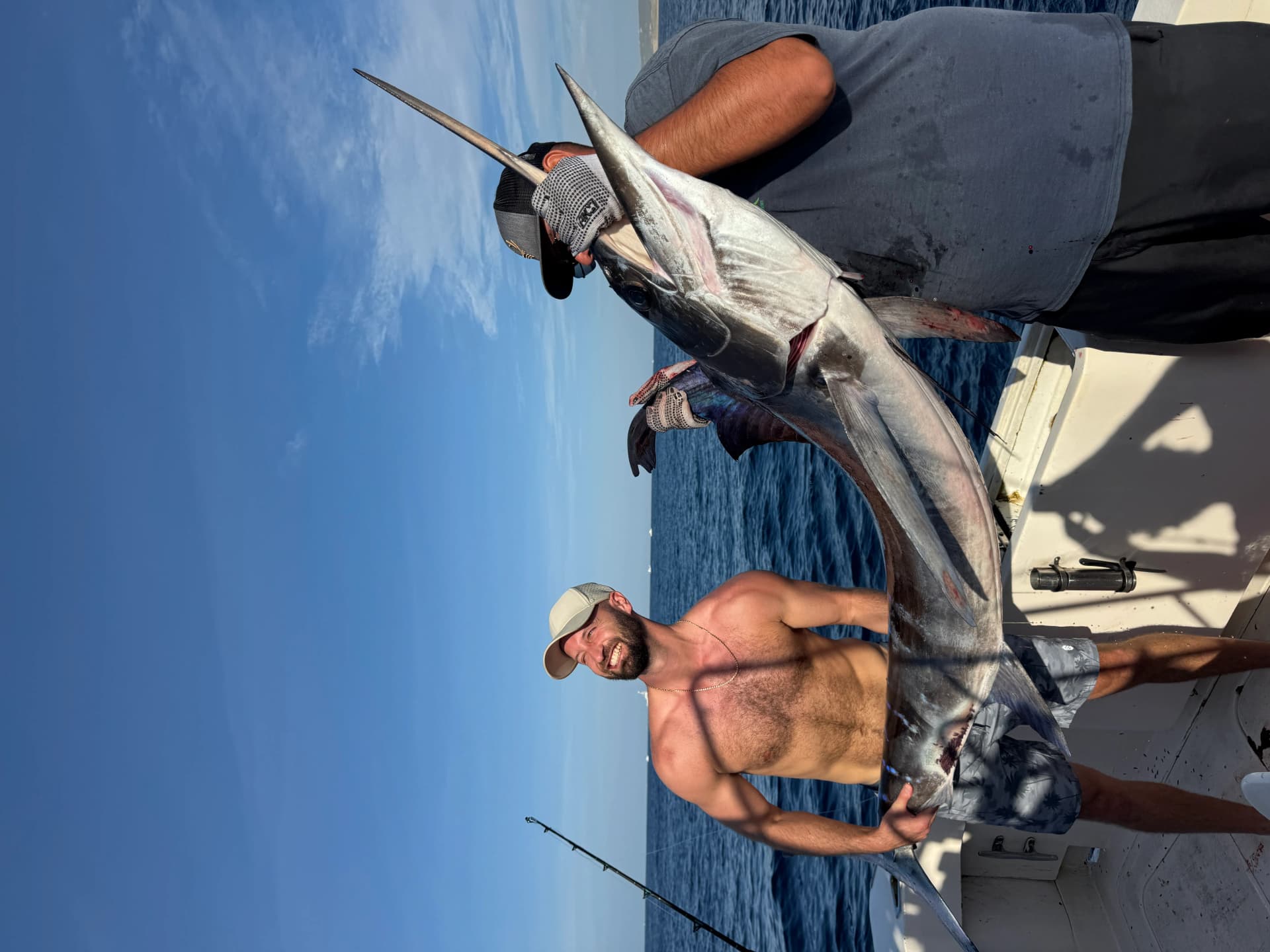 Jeff catching a marlin in Cabo
